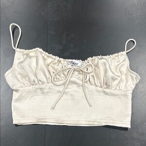 Princess Polly Cream Cropped Tank Top